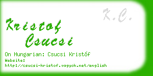 kristof csucsi business card