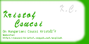 kristof csucsi business card